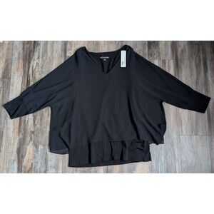 Soft Surroundings NWT San Sebastián Top in Black Size Large New With Tags